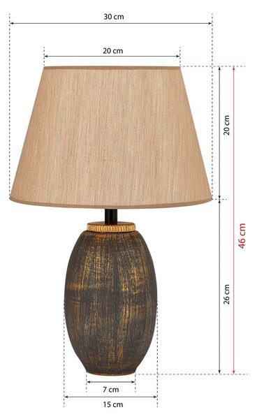 Szara/beżowa lampa stołowa z tekstylnym kloszem (wysokość 46 cm) Yakamoz – Opviq lights
