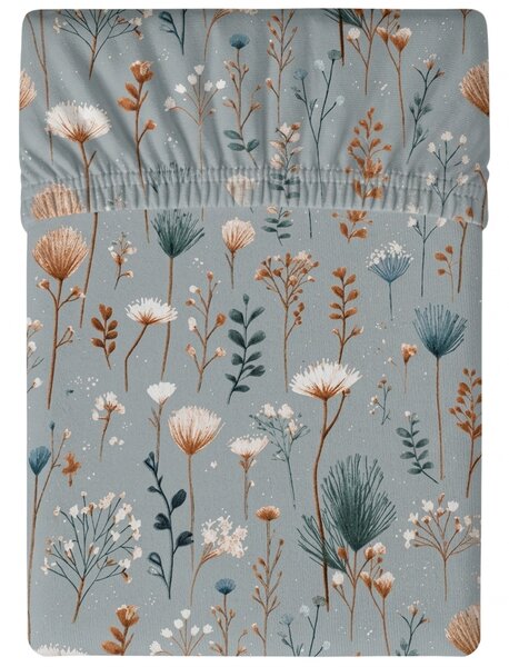 Prześcieradło z mikrovlákna BOTANIC FIELD szare 90x200 cm