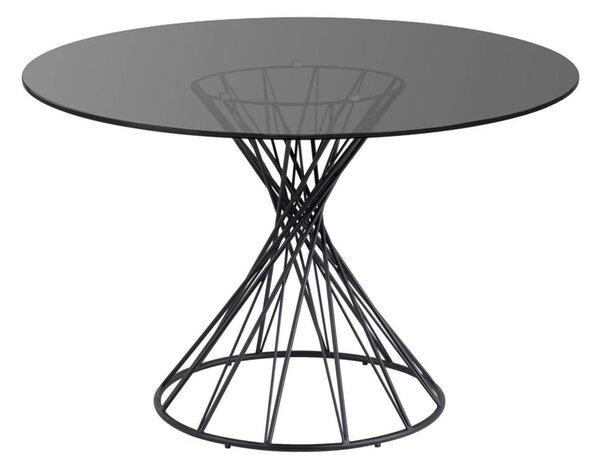 Czarny okrągły stół ze szklanym blatem ø 120 cm Niut – Kave Home