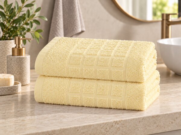 2x ręcznik SOFT 70x140 cm kremowy, 100% bawełna