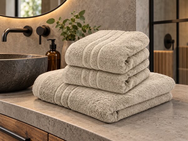1x ręcznik kąpielowy kremowy COMFORT + 2x ręcznik kremowy COMFORT