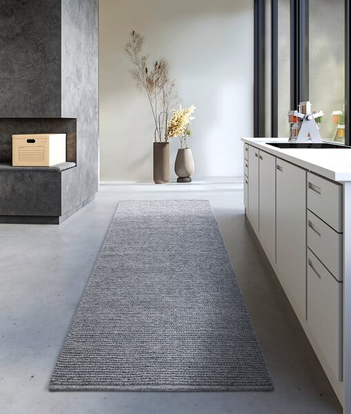 Szary wełniany chodnik tkany ręcznie 80x200 cm Francois – Villeroy&Boch