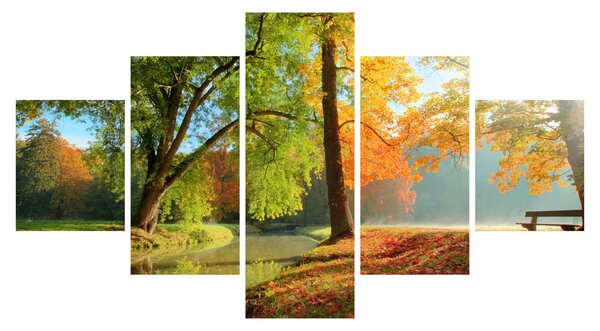 Obraz - Spokojny jesienny krajobraz (125x70 cm)