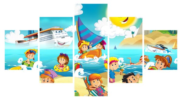 Obraz - Dzień na plaży (125x70 cm)