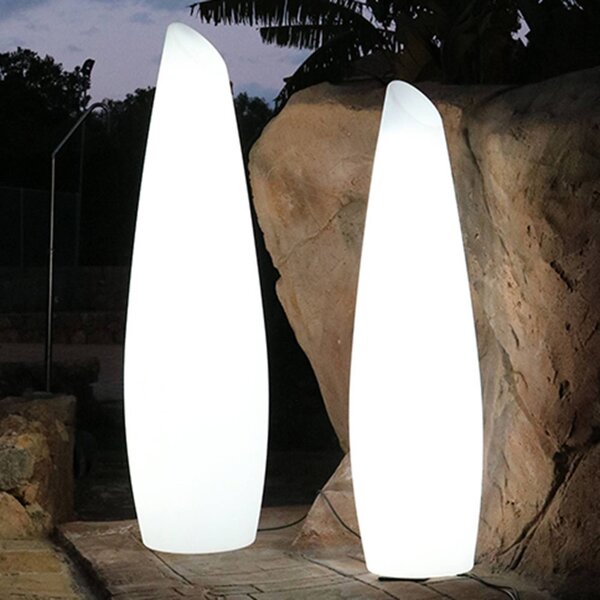 Newgarden Lampa stojąca Fredo z kablem, wysokość 140 cm, biały / opal, tworzywo sztuczne, nowoczesny