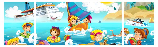 Obraz - Dzień na plaży (170x50 cm)