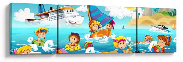 Obraz - Dzień na plaży (170x50 cm)