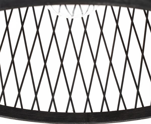 Rustykalna lampa wisząca zewnętrzna czarna rattan 40 cm - Calamus