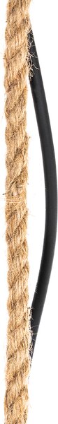 Rustykalna lampa wisząca zewnętrzna czarna rattan 40 cm - Calamus