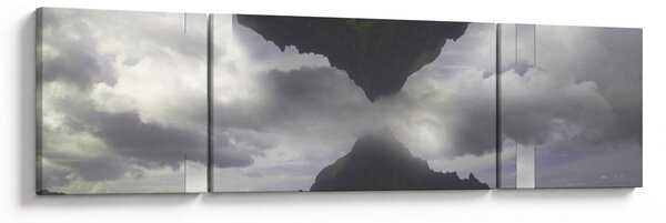 Obraz - Góry na Islandii, geometryczny kolaż (170x50 cm)