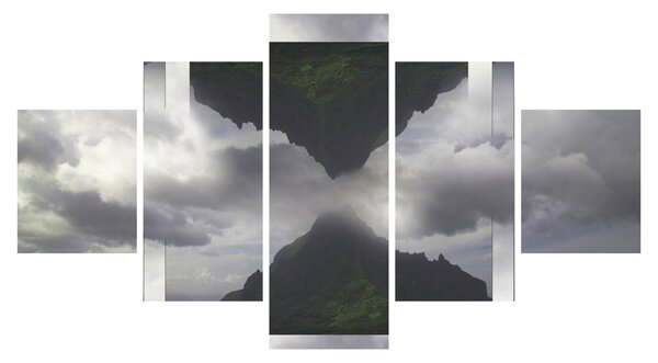 Obraz - Góry na Islandii, geometryczny kolaż (125x70 cm)