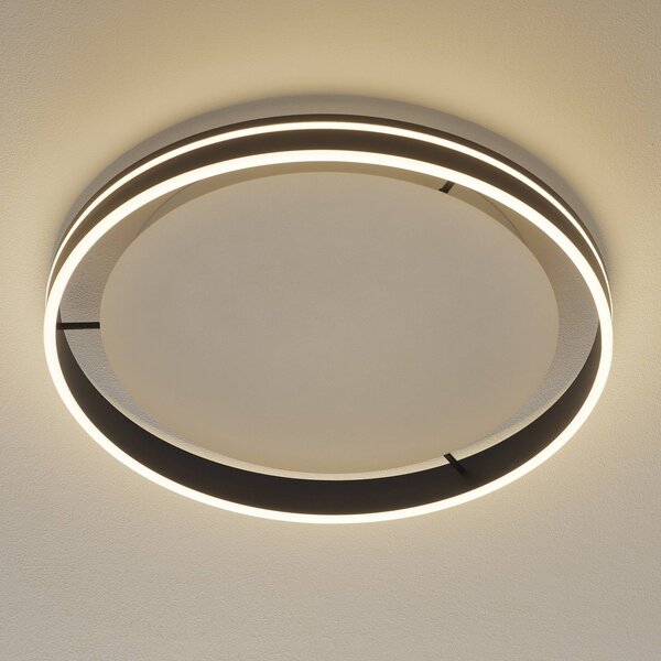 Q-Smart-Home Inteligentna lampa sufitowa Q-Vito, możliwość ściemniania, czarny, salon / jadalnia, metal, nowoczesny