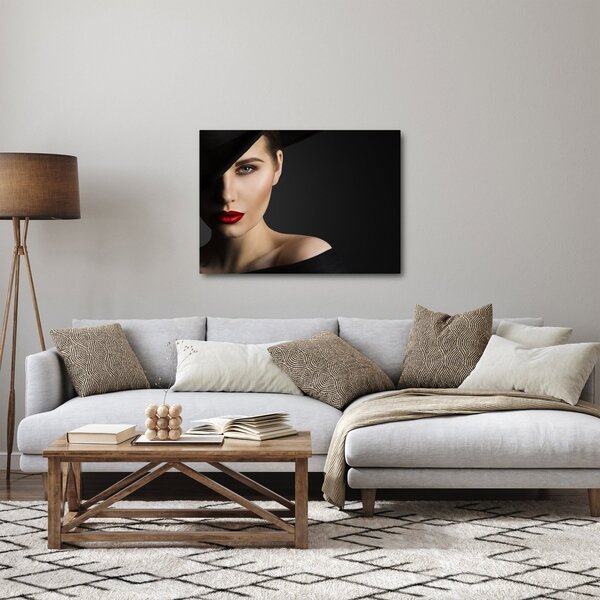 Obraz - Portret kobiety w kapeluszu (70x50 cm)