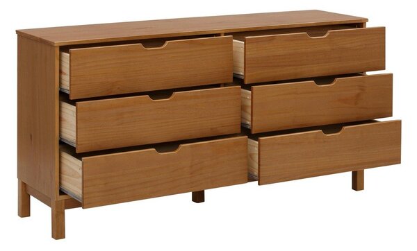 Niska komoda z litego drewna sosnowego w naturalnym kolorze 150x75 cm Post – Støraa