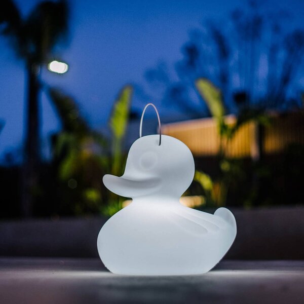 Goodnight Light Designerska lampa LED DUCK-DUCK XL do użytku na zewnątrz, w kolorze białym DUCK-DUCK, możliwość ściemniania, biały / opal, tworzywo sztuczne, design