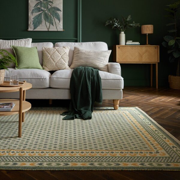 Zielony dywan z mieszanki juty 160x230 cm Mara Jute Border – Flair Rugs