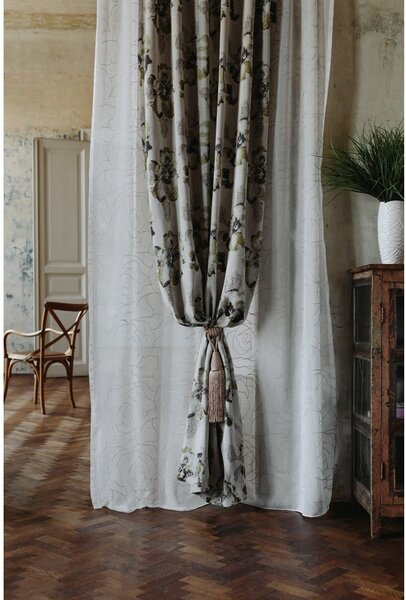 Biało-szara firanka 140x245 cm Amanda – Mendola Fabrics