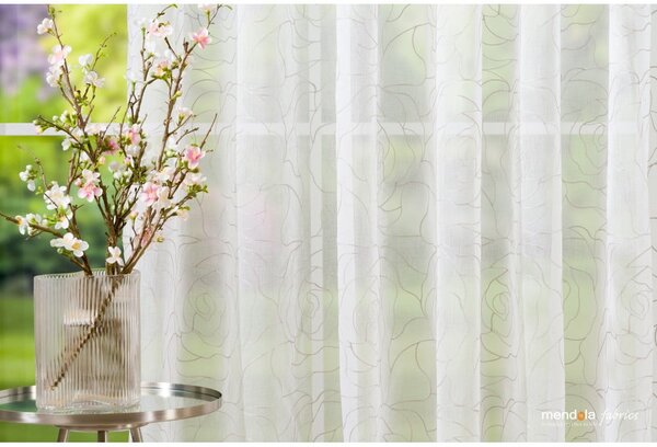 Biało-szara firanka 140x245 cm Amanda – Mendola Fabrics
