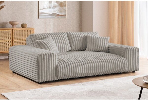 Jasnoszara sztruksowa sofa 213 cm Justin – Ropez
