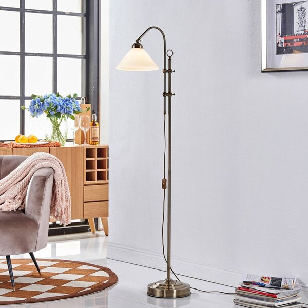 Lampa stojąca Otis Lindby, salon / jadalnia, szkło, antyczny