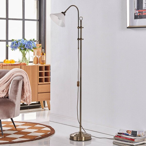 Lampa stojąca Otis Lindby, salon / jadalnia, szkło, antyczny