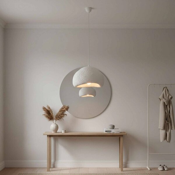 Lampa wisząca Lora Opviq, możliwość ściemniania, biały / opal, salon / jadalnia, tworzywo sztuczne, nowoczesny