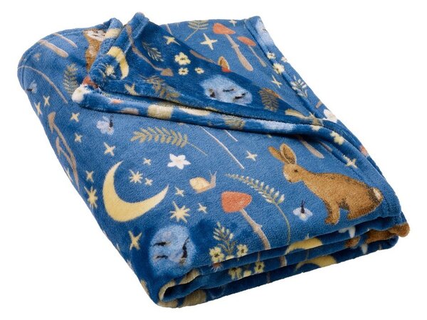 Niebieski koc z mikropluszu 130x170 cm Enchanted Twilight Animals – Catherine Lansfield