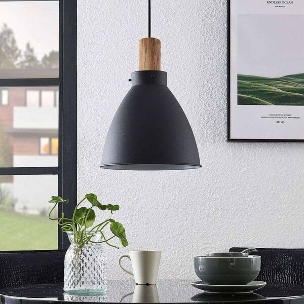 Lampa wisząca Trebale Lindby, możliwość ściemniania, czarny, salon / jadalnia, metal, skandynawski
