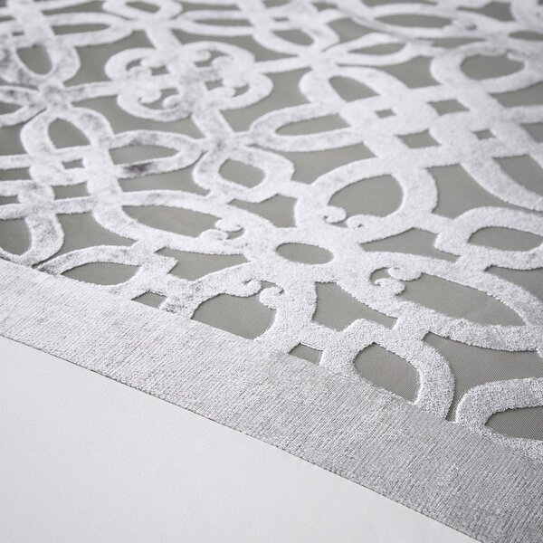 Kremowo-szarobeżowa aksamitna pościel dwuosobowa 230x220 cm Lattice Cut – Catherine Lansfield