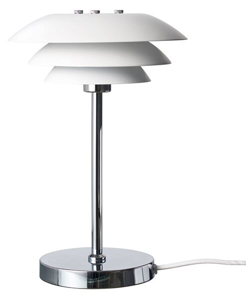 Dyberg Larsen Lampa stołowa DL20, biały / opal, salon / jadalnia, metal, skandynawski