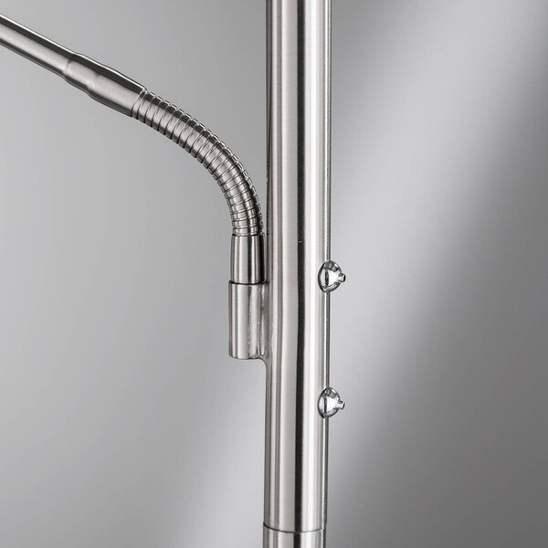 FISCHER & HONSEL Lampa stojąca LED Dent, możliwość ściemniania, aluminiowy / szary / cynkowy, salon / jadalnia, metal, nowoczesny