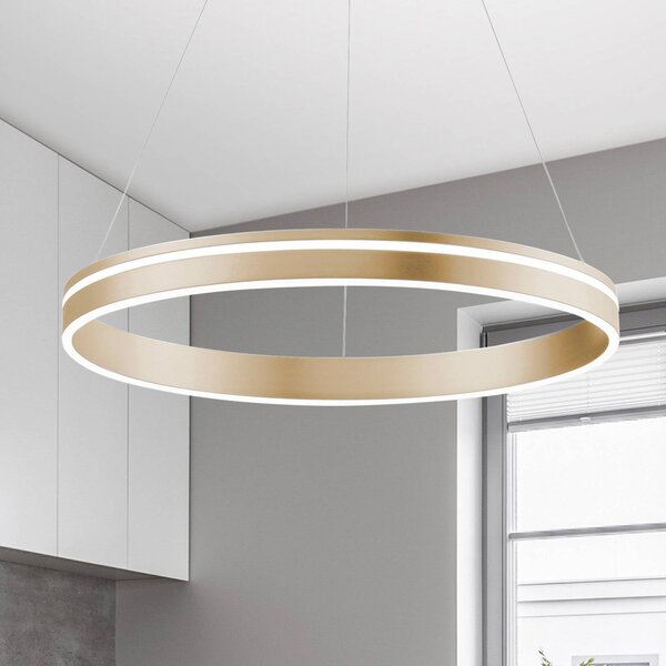 Q-Smart-Home Inteligentna lampa wisząca Q-Vito, możliwość ściemniania, mosiężny / złoty, salon / jadalnia, metal, nowoczesny