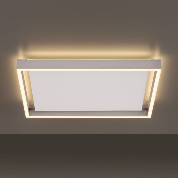 Q-Smart-Home Inteligentna lampa sufitowa Q-Kaan, możliwość ściemniania, aluminiowy / szary / cynkowy, salon / jadalnia, aluminium, nowoczesny