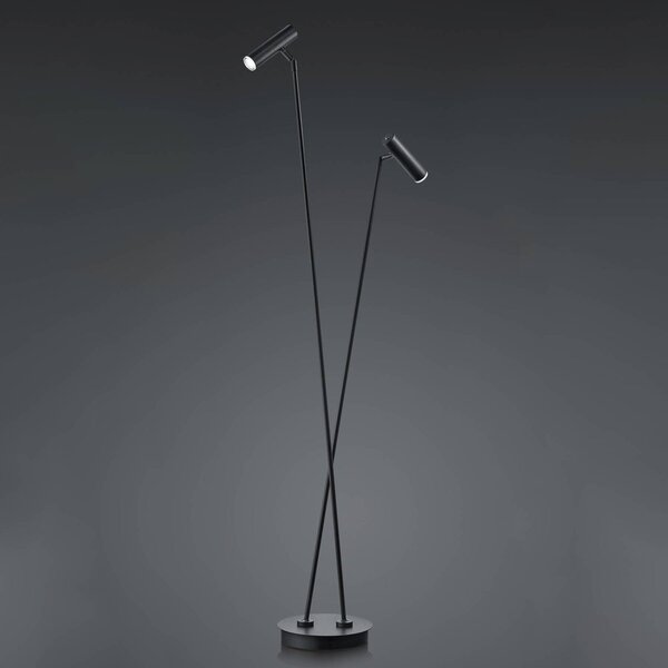 HELL Lampa stojąca LED Tom, możliwość ściemniania, czarny, salon / jadalnia, stal szlachetna, nowoczesny