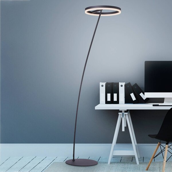 Paul Neuhaus Lampa stojąca LED Titus, możliwość ściemniania, czarny, salon / jadalnia, aluminium, nowoczesny