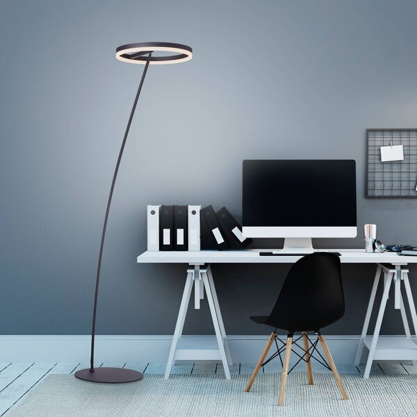 Paul Neuhaus Lampa stojąca LED Titus, możliwość ściemniania, czarny, salon / jadalnia, aluminium, nowoczesny