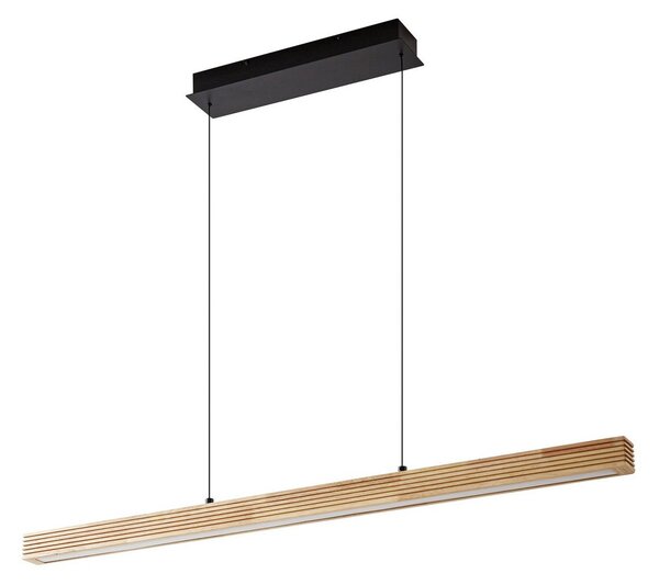 Lampa Wisząca Lucande, Emara, ściemnialny, drewniany, jadalnia, drewno, design