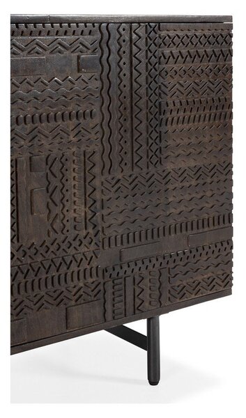 Ciemnobrązowa komoda z litego drewna mango 160x75x40 cm Kalai – MOME