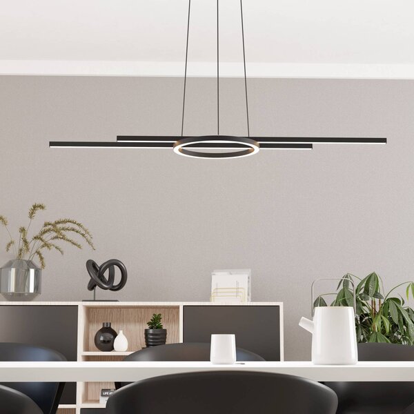 EGLO Inteligentna lampa wisząca Zillerio-Z, możliwość ściemniania, czarny, salon / jadalnia, aluminium, nowoczesny