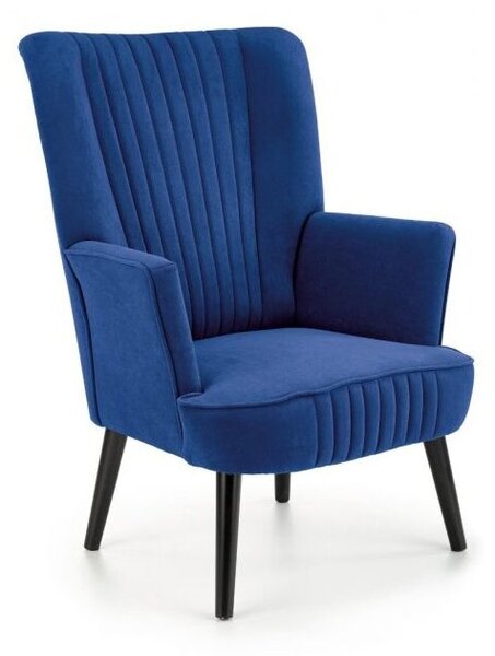 Fotel do salonu DELGADO VELVET granatowy