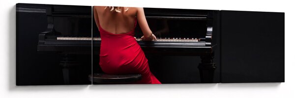 Obraz kobiety grającej na pianinie (170x50 cm)