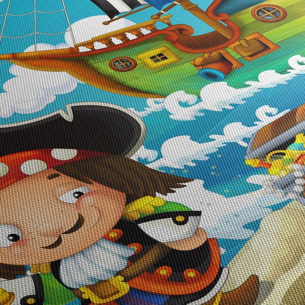 Obraz - Skarb piratów (z zegarem) (90x30 cm)