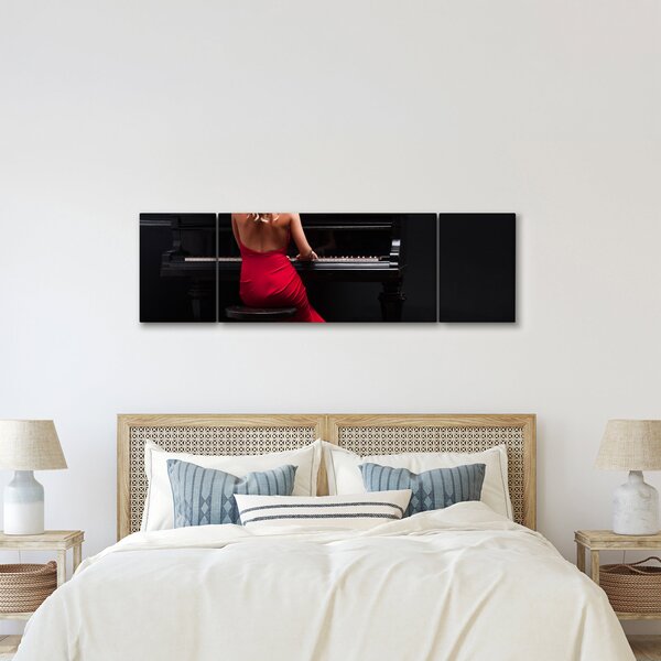 Obraz kobiety grającej na pianinie (170x50 cm)