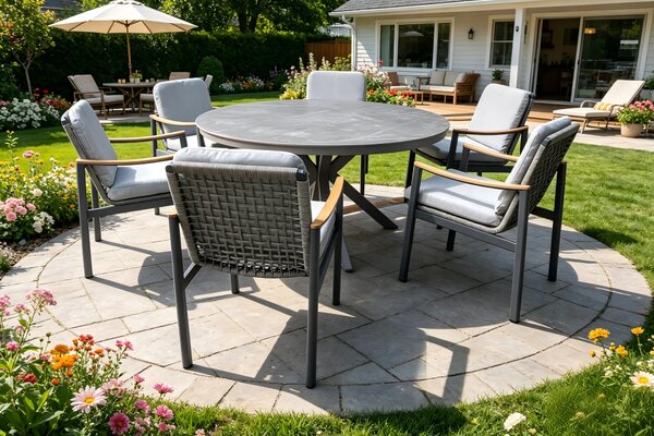 Zestaw mebli ogrodowych dla 6 osób VELORA DINING Grey - BJORKKA