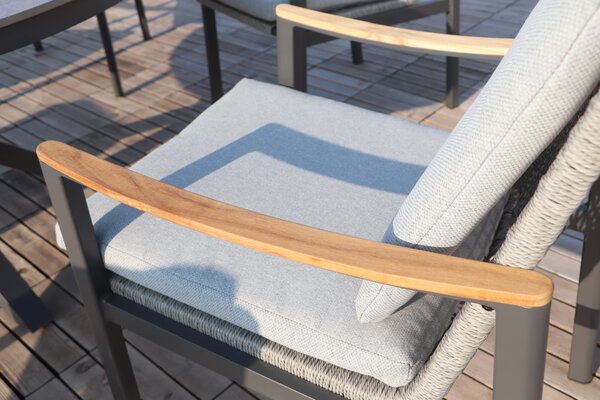 Zestaw mebli ogrodowych dla 6 osób VELORA DINING Grey - BJORKKA