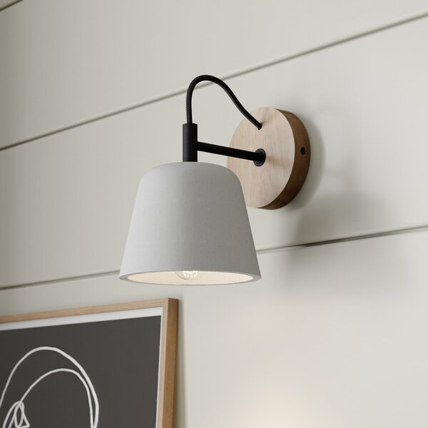 Lampa Ścienna Lucande, Kalinda, ściemnialny, szary, salon, beton, skandynawski