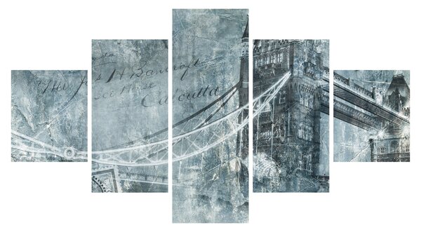 Obraz - Tower Bridge w chłodnych odcieniach (125x70 cm)