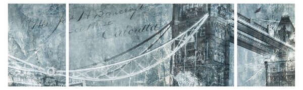 Obraz - Tower Bridge w chłodnych odcieniach (170x50 cm)
