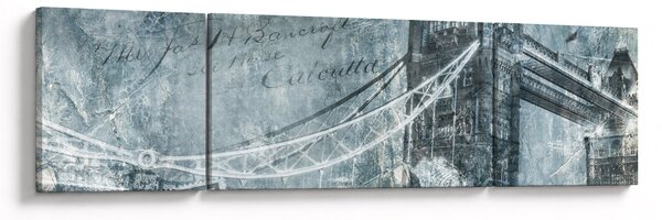 Obraz - Tower Bridge w chłodnych odcieniach (170x50 cm)