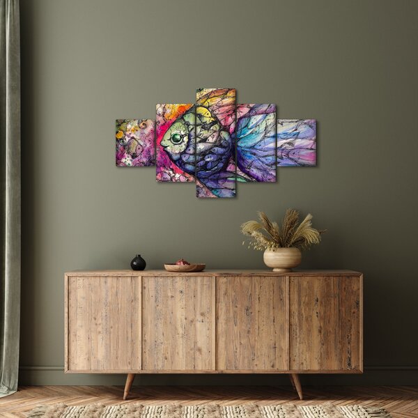 Obraz - Kolorowa rybka (125x70 cm)